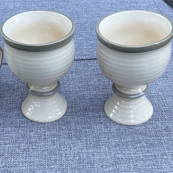 Set of 2 Goblets & Creamer by Laurentian Laurentienne Pottery Made in Canada VTG - Picture 6 of 11